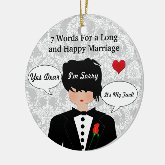 Funny & Cute Wedding Advice Kerstversiering Keramisch Ornament (Links)
