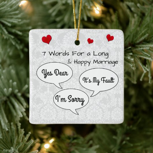 Funny & Cute Wedding Advice Kerstversiering Keramisch Ornament (Boom)