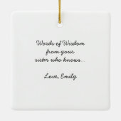 Funny & Cute Wedding Advice Kerstversiering Keramisch Ornament (Achterkant)