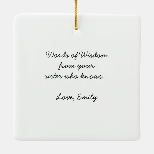 Funny & Cute Wedding Advice Kerstversiering Keramisch Ornament (Achterkant)