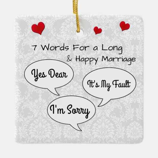 Funny & Cute Wedding Advice Kerstversiering Keramisch Ornament (Voorkant)