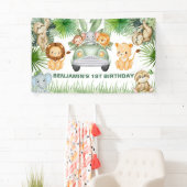 funny Cute Wild Jungle Safari Animals Birthday  Spandoek (Insitu)