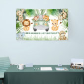 funny Cute Wild Jungle Safari Animals Birthday  Spandoek (Beurs)