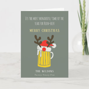 Funny Cute Wonderful Time for Rein beer Kerstmis Feestdagen Kaart