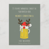 Funny Cute Wonderful Time for Rein beer Kerstmis Feestdagenkaart (Voorkant)