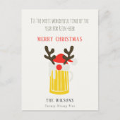 Funny Cute Wonderful Time for Rein beer Kerstmis Feestdagenkaart (Voorkant)