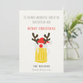 Funny Cute Wonderful Time for Rein beer Kerstmis Feestdagenkaart (Staand voorkant)