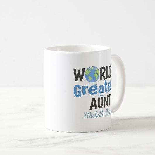 Funny Cute World's grootste tante Simple Custom Koffiemok (Voorkant rechts)