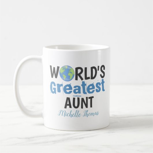 Funny Cute World's grootste tante Simple Custom Koffiemok (Links)