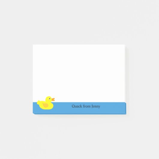 Funny Cute Yellow Duck Animal Naam Post-it® Notes (Voorkant)