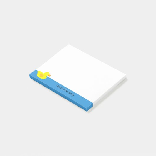 Funny Cute Yellow Duck Animal Naam Post-it® Notes (Schuin)