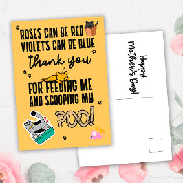 Funny Cute Yellow Happy Moederdag uit kat Briefkaart