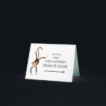 Funny Cute You Monkey Business Suit 21st Birthday  Kaart<br><div class="desc">Grappig en schattig verjaardagskaart met een schattige aap en een man in een bedrijfspak met een masker. De tekst aan de voorzijde luidt: "Je ziet er nog steeds uit als een aap van boven naar boven, " in petten, waarbij de letters van de ene lijn naar de andere groeien. Binnen...</div>