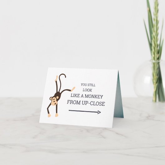 Funny Cute You Monkey Business Suit 21st Birthday  Kaart (Voorkant)