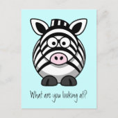 Funny Cute Zebra Briefkaart (Voorkant)