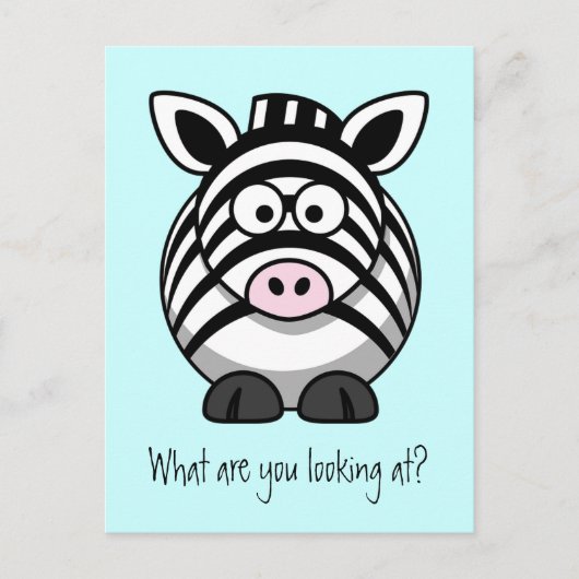 Funny Cute Zebra Briefkaart (Voorkant)