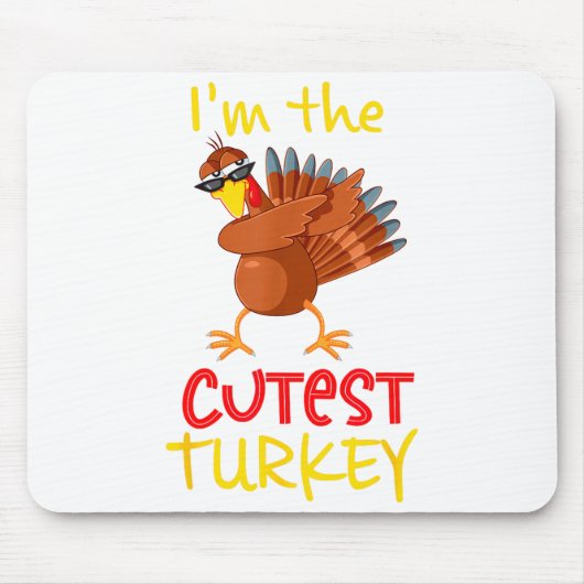 Funny Cutest Turkey Matching Family Group Thanksgi Muismat (Voorkant)
