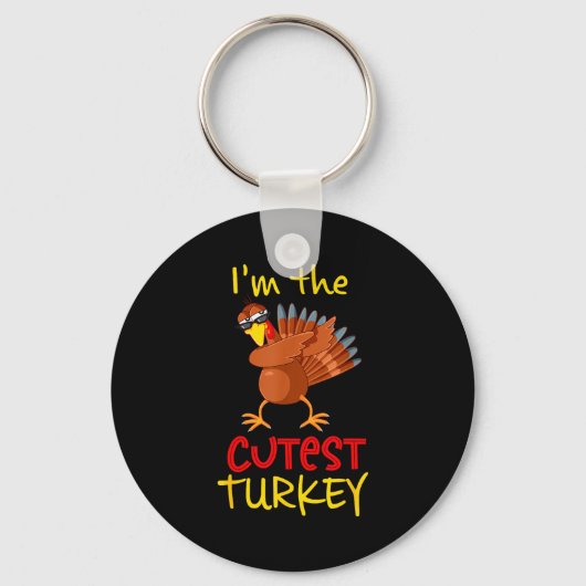 Funny Cutest Turkey Matching Family Group Thanksgi Sleutelhanger (Voorkant)