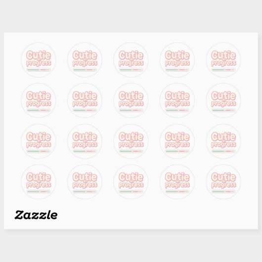 Funny "Cutie in Progress" Loading Bar Ronde Sticker (Vel)