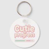 Funny "Cutie in Progress" Loading Bar Sleutelhanger (Voorkant)