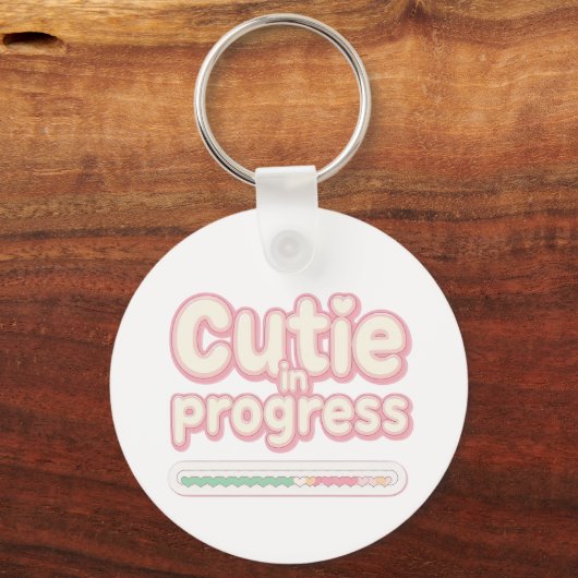 Funny "Cutie in Progress" Loading Bar Sleutelhanger (Voorkant)