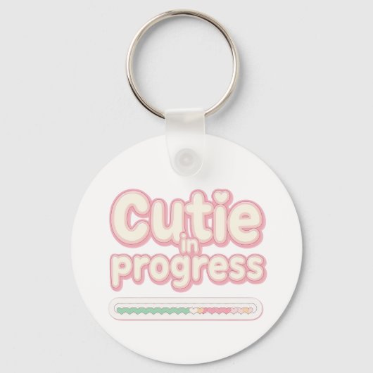 Funny "Cutie in Progress" Loading Bar Sleutelhanger (Achterkant)