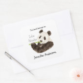 Funny Cutie Patootie Panda Beer Bookplate Vierkante Sticker (Envelop)