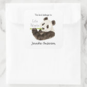Funny Cutie Patootie Panda Beer Bookplate Vierkante Sticker (Tas)