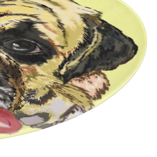 Funny Cutting Board met Pug Dog - Uw kleuren Snijplank (Hoek)