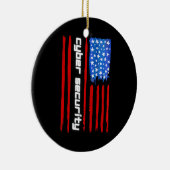 Funny Cybersecurity IT-analist Amerikaanse vlag Keramisch Ornament (Rechts)
