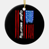 Funny Cybersecurity IT-analist Amerikaanse vlag Keramisch Ornament (Voorkant)