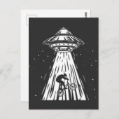 Funny Cycling bmx Alien Ufo Biker Abduction Briefkaart (Voorkant / Achterkant)