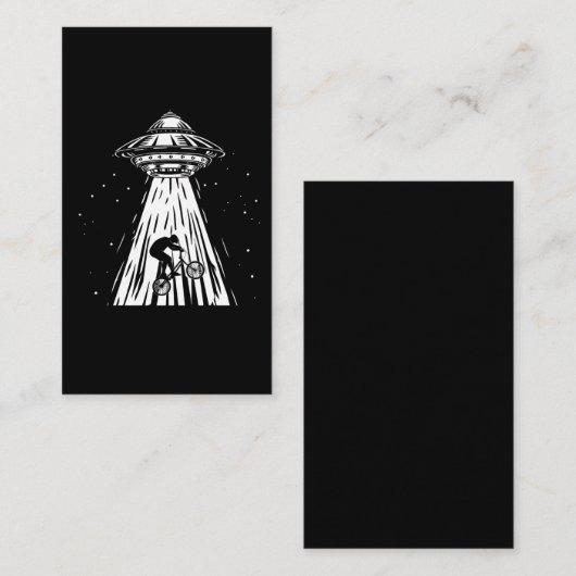 Funny Cycling bmx Alien Ufo Biker Abduction Visitekaartje (Voorkant / Achterkant)