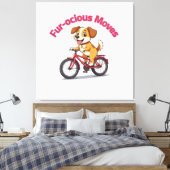 **Funny Cycling Dog – Cute Dog Riding a Bicycle Il Canvas Afdruk (Insitu (Slaapkamer))