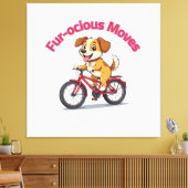 **Funny Cycling Dog – Cute Dog Riding a Bicycle Il Canvas Afdruk (Insitu (Woonkamer))
