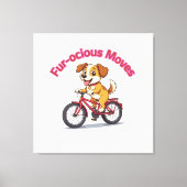 **Funny Cycling Dog – Cute Dog Riding a Bicycle Il Canvas Afdruk (Voorkant)