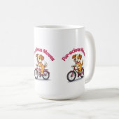 **Funny Cycling Dog – Cute Dog Riding a Bicycle Il Koffiemok (Voorkant rechts)