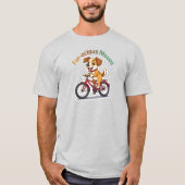 **Funny Cycling Dog – Cute Dog Riding a Bicycle Il T-shirt (Voorkant)