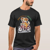 **Funny Cycling Dog – Cute Dog Riding a Bicycle Il T-shirt (Voorkant)