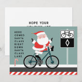 Funny Cycling Kerstmis Kaarten (Voorkant / Achterkant)