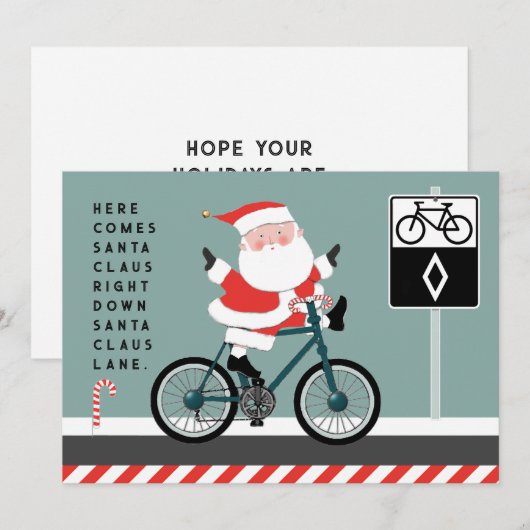Funny Cycling Kerstmis Kaarten (Voorkant / Achterkant)