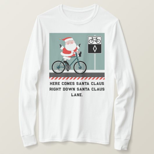 Funny Cycling Kerstmis T-Shirt (Design voorkant)