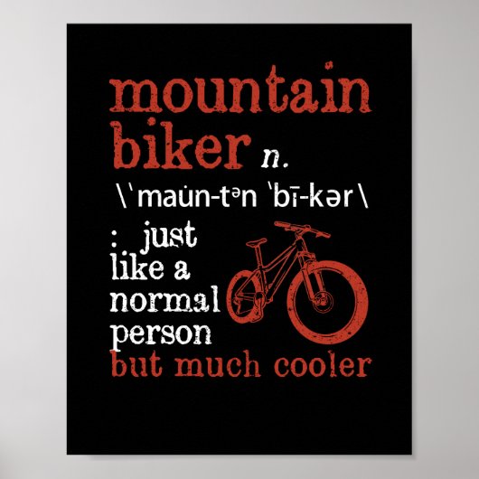 Funny cycling MTB Downhill Biking Mountain Poster (Voorkant)