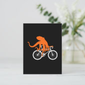 Funny Cycling - Octopus Riding Bicycle Briefkaart (Staand voorkant)