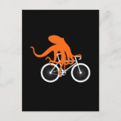 Funny Cycling - Octopus Riding Bicycle Briefkaart (Voorkant)