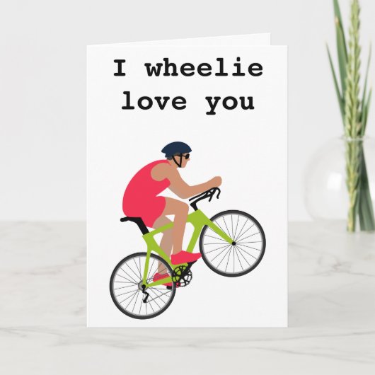 Funny cycling pun Valentijn Day Card voor hem Feestdagen Kaart (Voorkant)