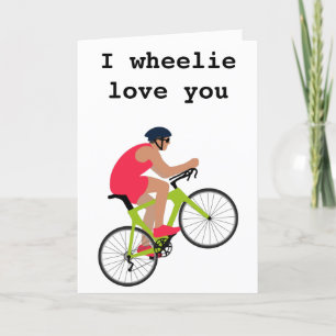 Funny cycling pun Valentijn Day Card voor hem Feestdagen Kaart