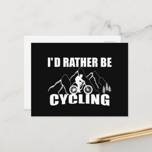 Funny cycling quote briefkaart (Voorkant / Achterkant in situ)