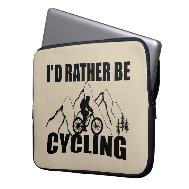 Funny cycling quote laptop sleeve (Voorkant Links)