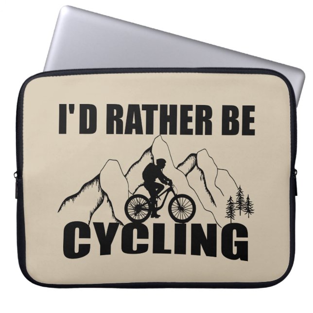 Funny cycling quote laptop sleeve (Voorkant)